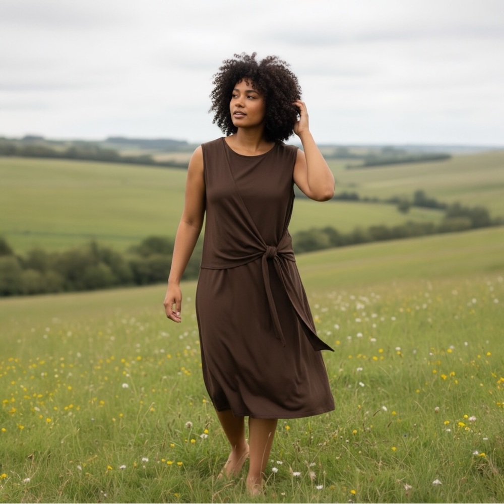 J. Jill Asymmetrical Brown Dress